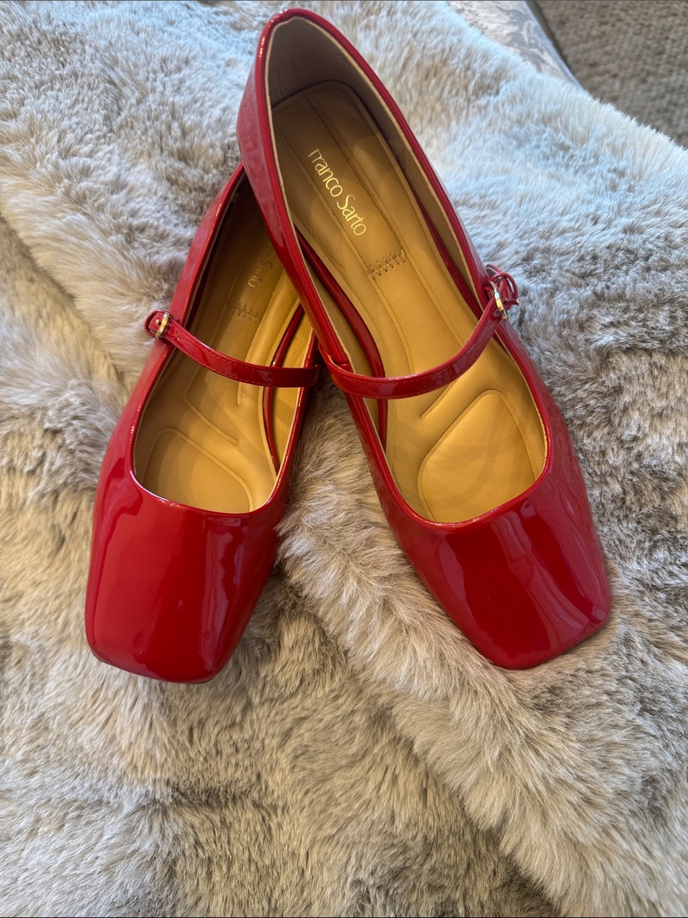 Franco Sarto Red Patent Mary Jane Flats